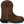 Load image into Gallery viewer, side of brown traditional round toe cowgirl boot with pink and white stitching accents, steel toe tag, and Justin logo
