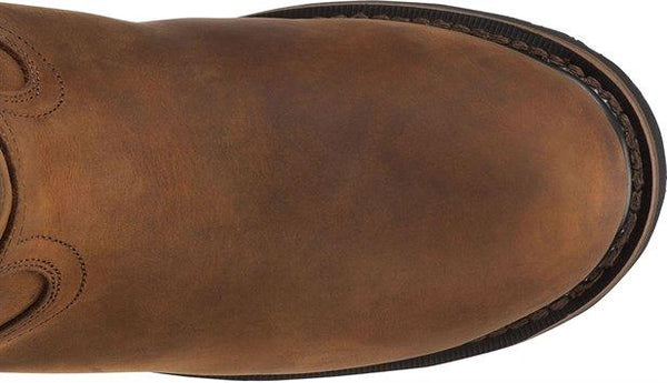 round toe on brown boot