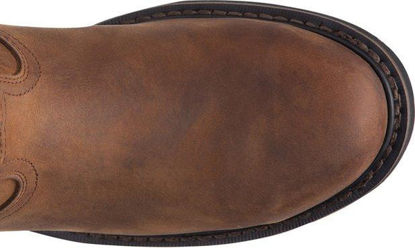 round toe on brown boot