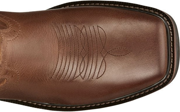 square toe on brown boot