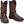 Load image into Gallery viewer, dark brown cowboy boot with orange and red embroidery