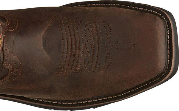 square toe on brown boot