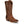 Load image into Gallery viewer, right front angle view of women's tall tan western boot with white stitching and punched pull strap