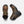 Load image into Gallery viewer, top view and side view of brown hightop boot with yellow and black laces, black toe guard and sole, black eyelets
