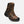 Load image into Gallery viewer, angled view of brown hightop boot with yellow and black laces, black toe guard and sole, black eyelets
