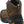 Load image into Gallery viewer, back of brown boot with black toe guard and sole and yellow and brown laces