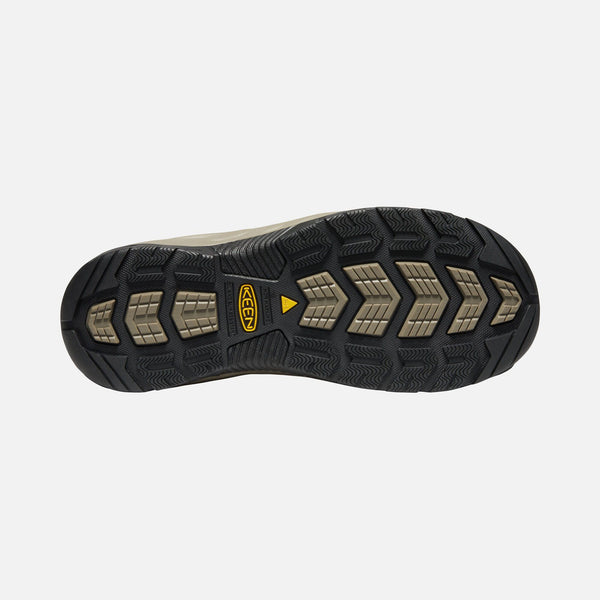 black sole with light brown accents