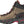 Load image into Gallery viewer, side of brown boot with red accents, red laces, and black toe guard
