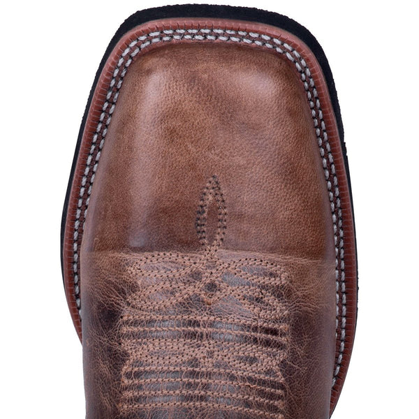 square toe on brown boot