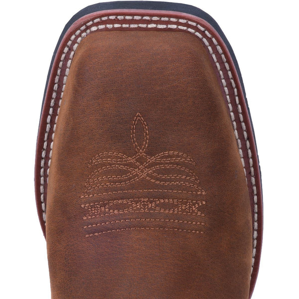 square toe on brown vamp