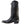 Load image into Gallery viewer, side of black cowboy boot with embossed design on shaft and crocodile skin vamp
