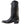 Load image into Gallery viewer, side of black cowboy boot with embossed design on shaft and crocodile skin vamp