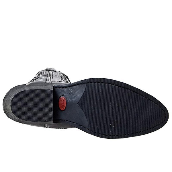 black sole with red logo in center