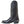 Load image into Gallery viewer, side of black cowboy boot with black embroidery and silver toe guard
