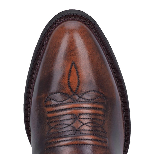 pointed toe on brown boot
