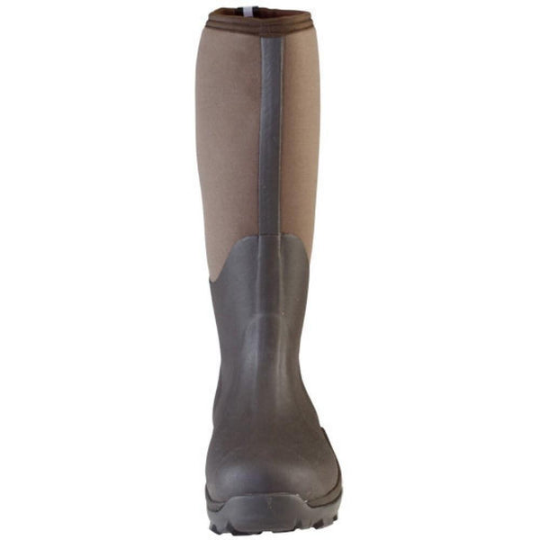 front of brown and light brown pull on rubber boot