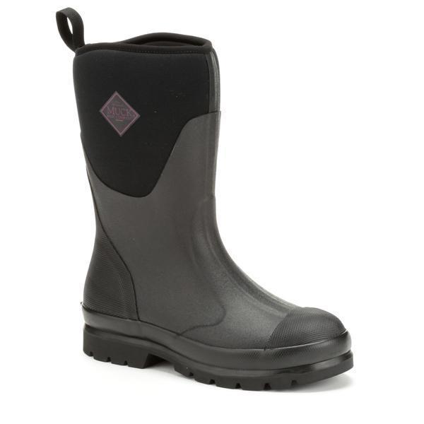 grey and black pull on rubber boot 