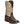Load image into Gallery viewer, right front angle view of tall men&#39;s  western boot with dark brown vamp and light stone upper with multi-colored stitching.
