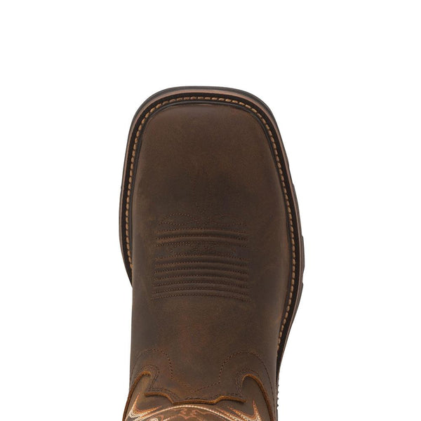square toe on brown vamp