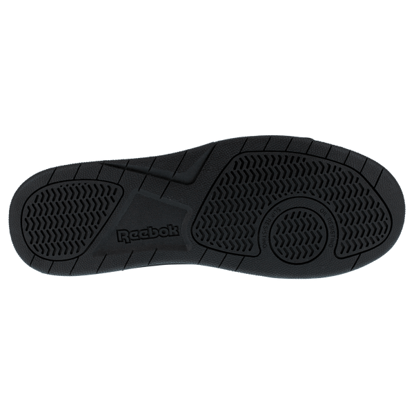 bottom sole view or black work sneaker