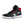 Load image into Gallery viewer, left front angle view of black, red, and white high-top work sneaker with black laces