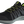 Load image into Gallery viewer, angled view of black tennis shoe style work shoe with black and green laces. green logo on heel