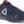 Load image into Gallery viewer, dark blue shoe with with logo on side, vent holes over toes, and black sole. red lining