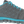 Load image into Gallery viewer, side of grey shoe with blue laces and top of sole, green vents over toes, blue lining