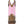 Load image into Gallery viewer, back view of little kids cowgirl boot with distressed brown vamp and pink shaft with white and brown stitching