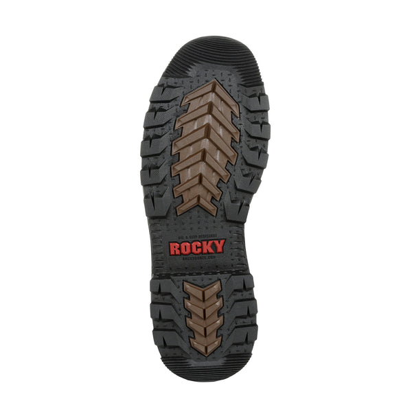 black sole with brown heel and footbed