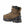 Load image into Gallery viewer, back of brown boot with black toe guard, black sole and laces, and yellow logo on side