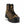 Load image into Gallery viewer, angle front of brown boots with black toe guard, black sole and laces, and yellow logo on side