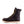 Load image into Gallery viewer, left side view of dark brown high top moccasin style boot with yellow/brown laces and white wedge sole