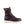 Load image into Gallery viewer, right side view of dark brown high top moccasin style boot with yellow thorogood logo embroidered on shaft and white wedge sole
