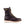 Load image into Gallery viewer, right side view of dark brown high top moccasin style boot with yellow thorogood logo embroidered on shaft and white wedge sole