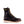 Load image into Gallery viewer, right side view of dark brown high top moccasin style boot with yellow thorogood logo embroidered on shaft and white wedge sole
