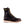 Load image into Gallery viewer, right side view of dark brown high top moccasin style boot with yellow thorogood logo embroidered on shaft and white wedge sole