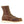 Load image into Gallery viewer, side of dark brown moccasin style boot with yellow and brown laces and white sole