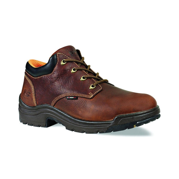 mens brown shoes with black sole & collar. Orange Interior.