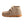 Load image into Gallery viewer, infants tan mocs with orange soles and white shoelaces left view