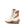 Load image into Gallery viewer, back angled view of women&#39;s ivory wool and rubber lace up duck boot with tan accents and zipper on side
