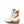 Load image into Gallery viewer, back angled view of women's ivory wool and rubber lace up duck boot with tan accents and zipper on side