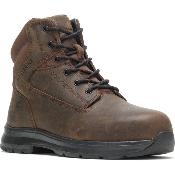 Wolverine Men's - 6" Logan ESD Brown Work Boot - Steel Toe