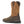 Load image into Gallery viewer, back and side of men&#39;s pull on western work boot with distressed brown vamp and orange embroidered shaft

