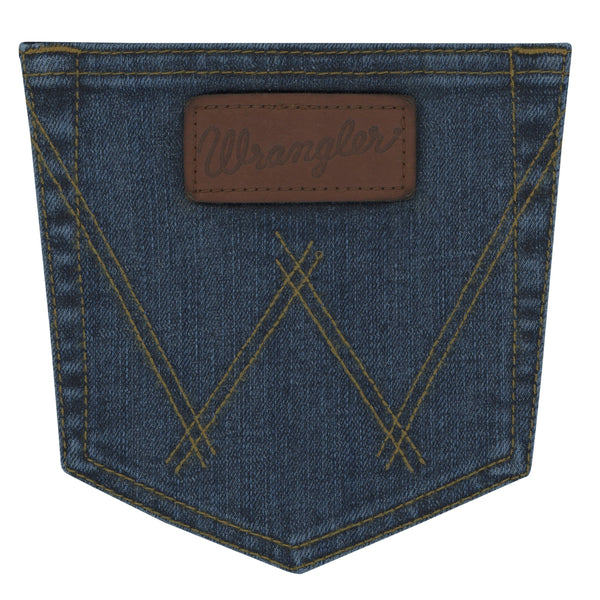 Brown Patch and Gold Embroidered W on jeans pocket
