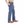 Load image into Gallery viewer, Man in Tan Button up Wearing large belt and Mute blue jeans side angle