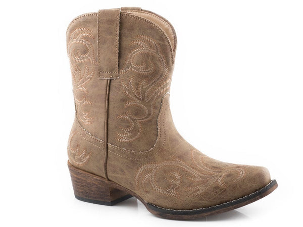 Roper Women's - Riley Shorty Vintage Faux Leather Western Boot - Snip Toe