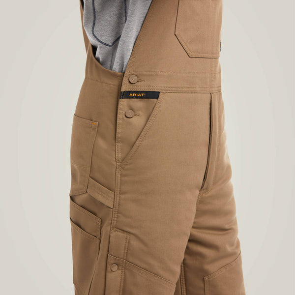 Ariat Men's - Rebar DuraCanvas Stretch Zip Insulated Bib - Khaki