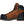 Load image into Gallery viewer, Left side view of a lace-up work boot with a leather upper featuring a padded collar, brown in color, with green and black detailing and logo branding on a white background.

