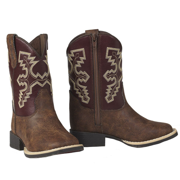 M&F Western Toddler - Blake Side Zipper Western Boot - Square Toe